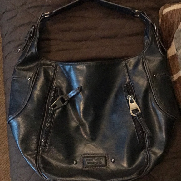 black soft leather purse